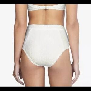 Peony Swimwear textured high-waist bikini bottom - Off White